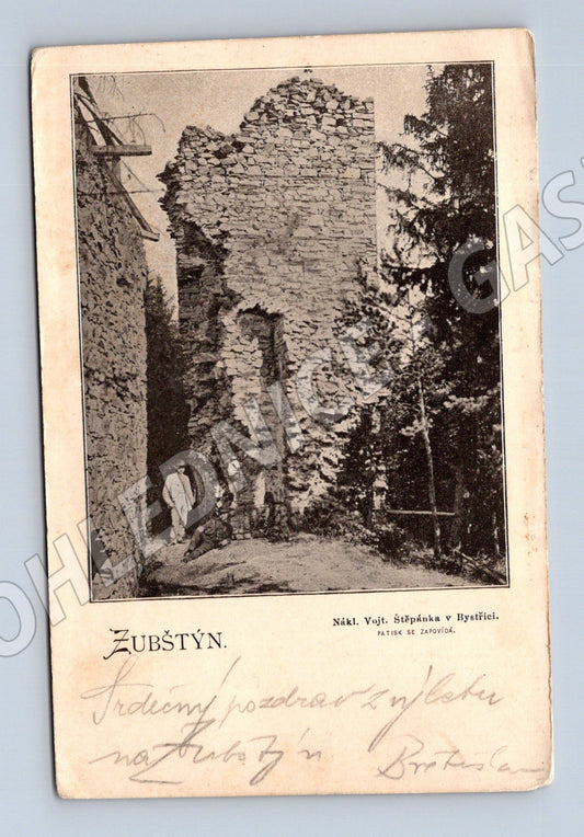 Pohlednice Žubštejn hrad 1902 (M3442)