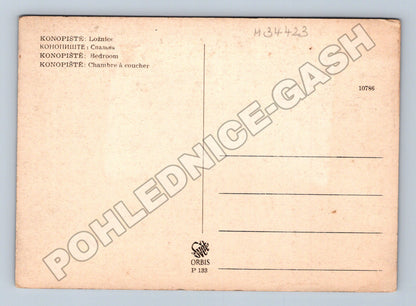 Pohlednice Konopiště ložnice zámku (M34423)
