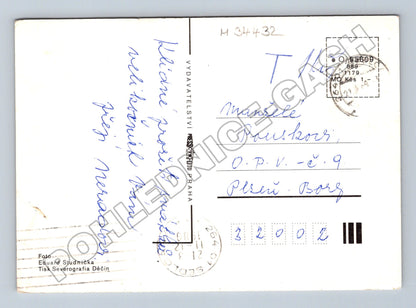 Pohlednice k Velikonocům kachna s kachňaty (M34432)