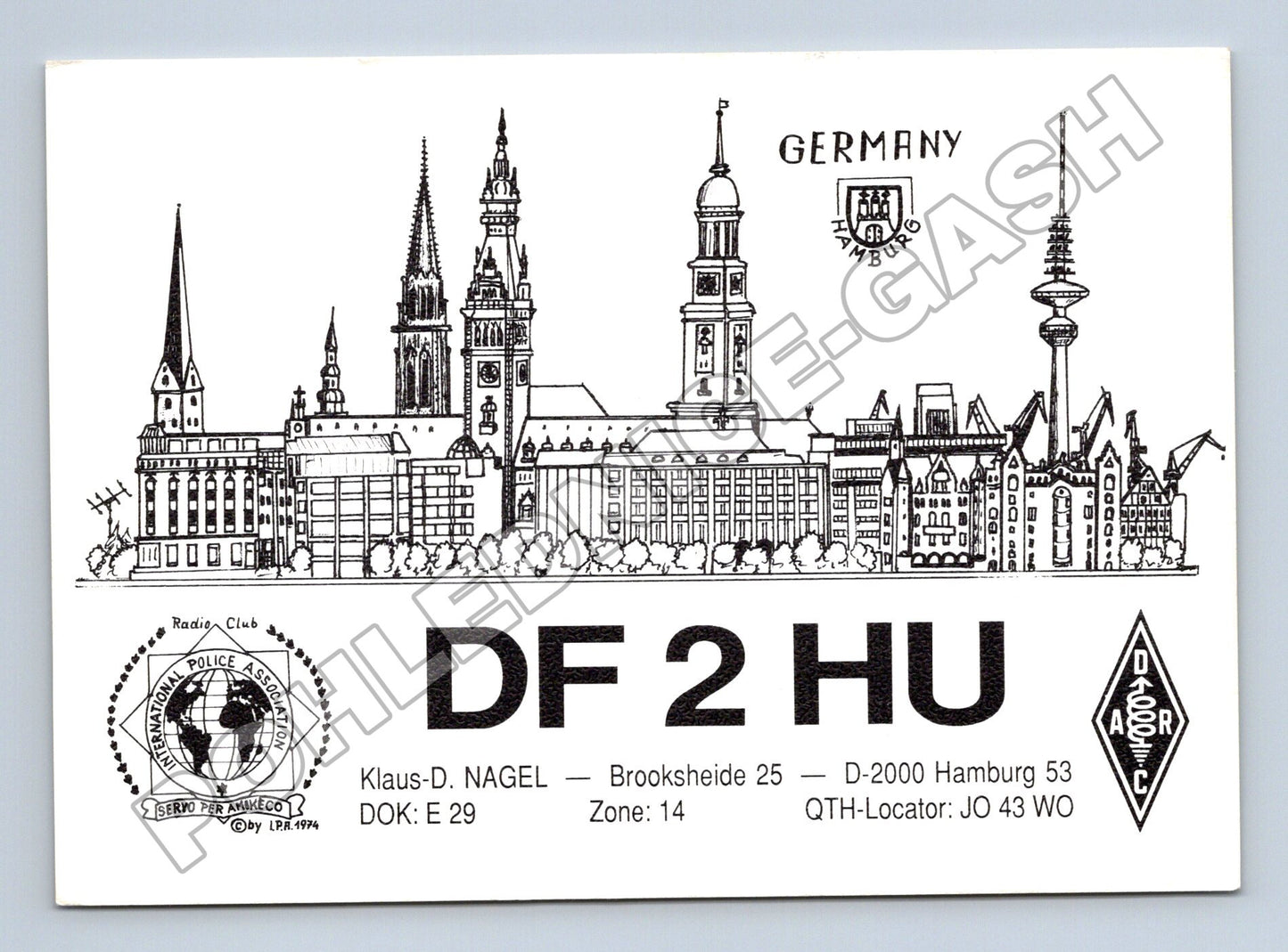 Pohlednice Německo Hamburg amatérské rádio 1991 (M34442)
