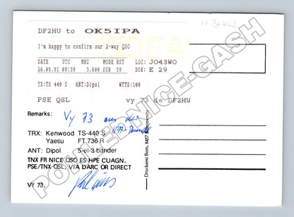 Pohlednice Německo Hamburg amatérské rádio 1991 (M34442)