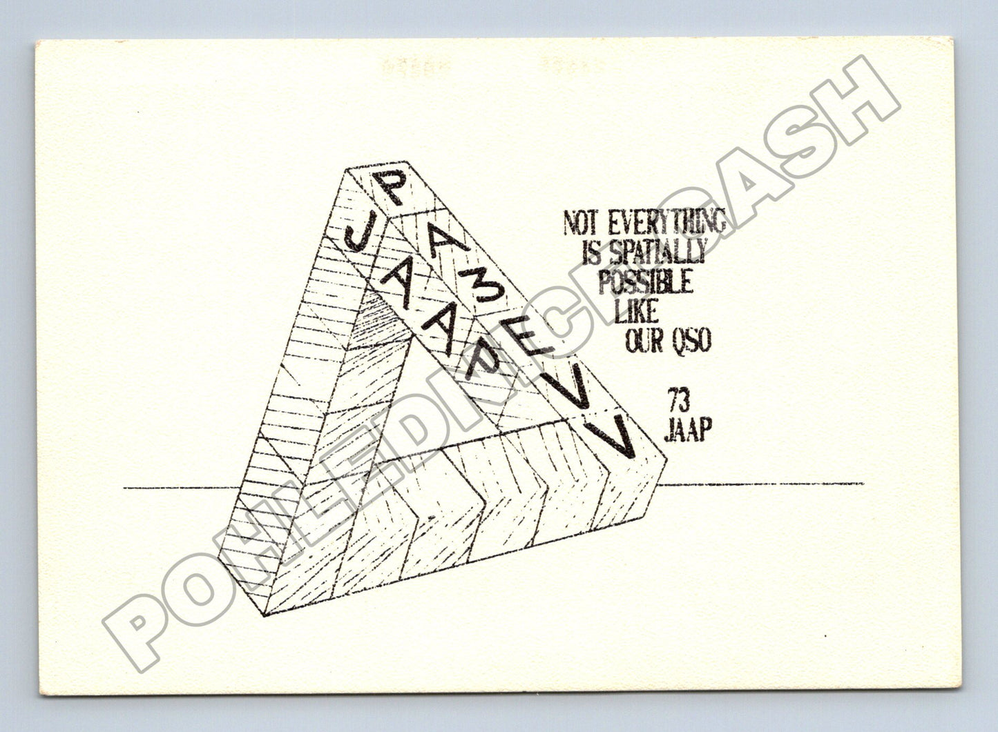 Pohlednice Holandsko Penroseův trojúhelník QSL 1991 (M34444)