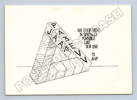 Pohlednice Holandsko Penroseův trojúhelník QSL 1991 (M34444)