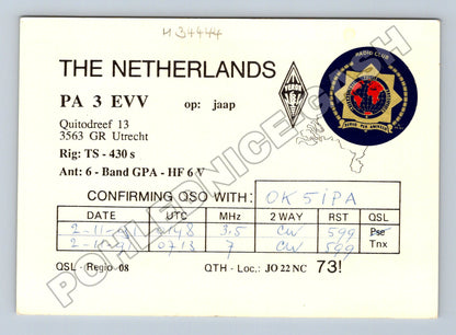 Pohlednice Holandsko Penroseův trojúhelník QSL 1991 (M34444)
