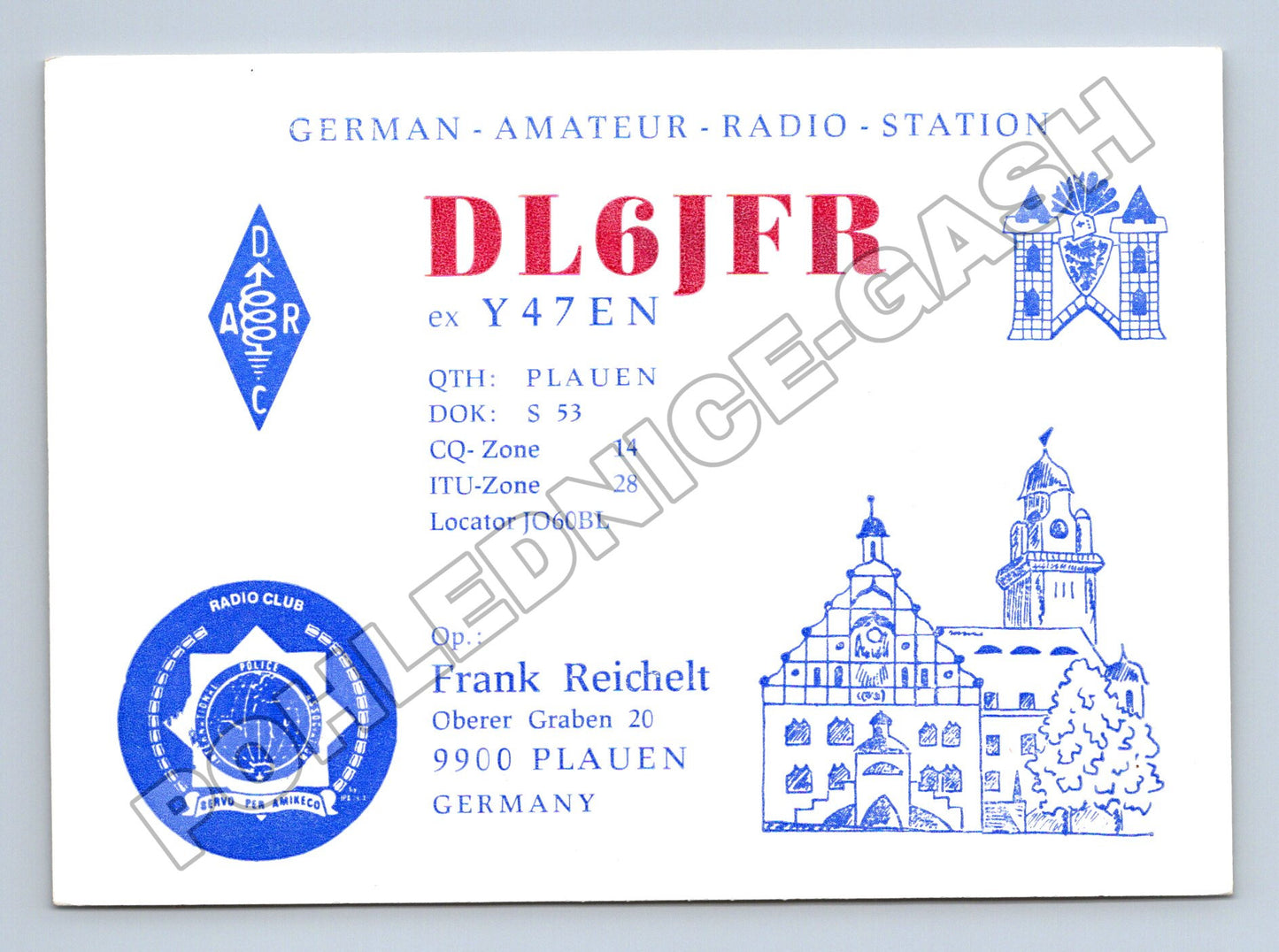Pohlednice Německo amatérská radiostanice QSL karta 1992 (M34449)
