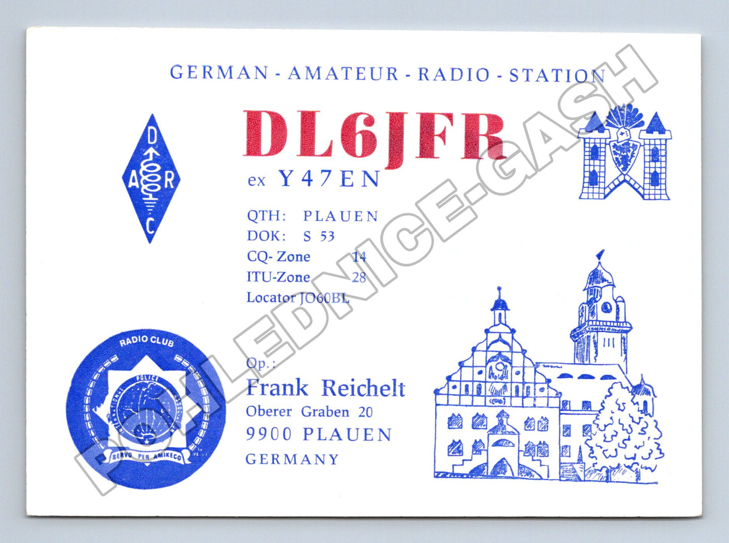 Pohlednice Německo radioamatérská QSL karta DL6JFR 1992 (M34450)