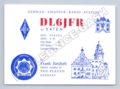 Pohlednice Německo radioamatérská QSL karta DL6JFR 1992 (M34450)
