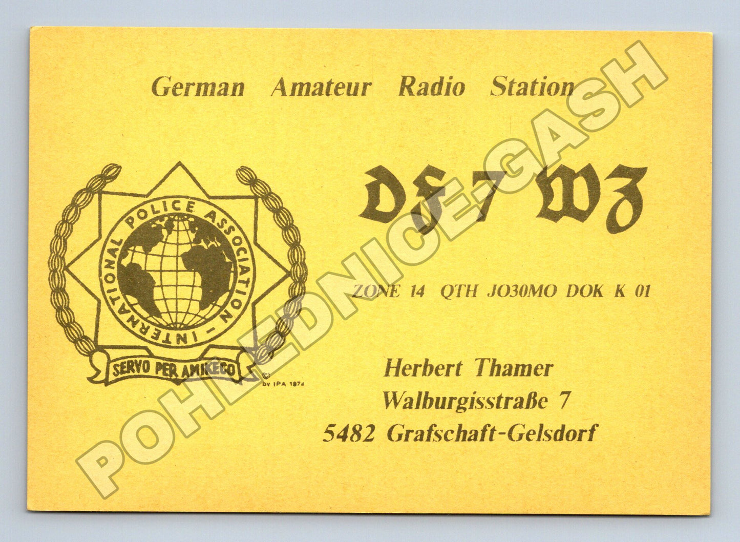 Pohlednice Německo radioamatérská karta DF 7 WZ 1992 (M34451)