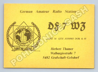 Pohlednice Německo radioamatérská karta DF 7 WZ 1992 (M34451)