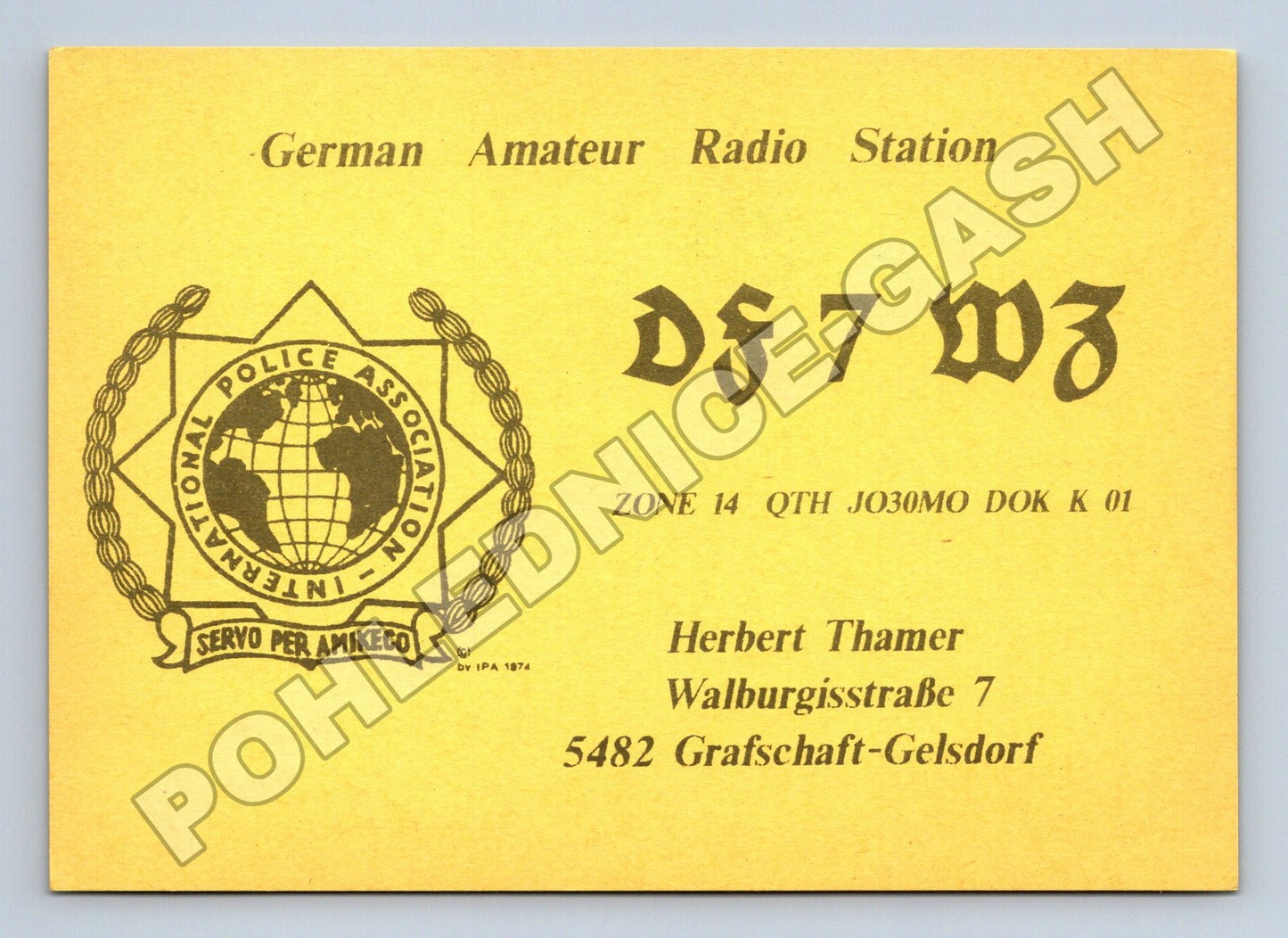 Pohlednice Německo QSL karta DF7WZ radioamatér 1992 (M34452)