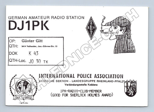 Pohlednice Německo QSL radio Sherlock Holmes 1993 (M34455)