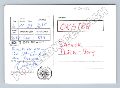 Pohlednice Německo radioamatérská QSL karta IPA 1993 (M34456)