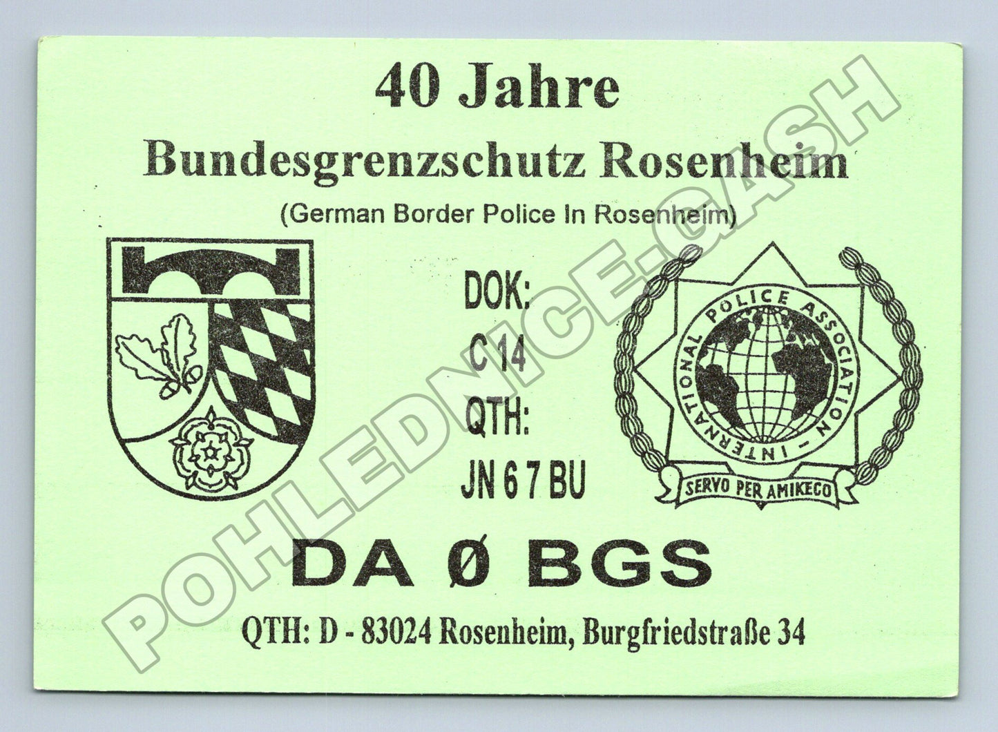 Pohlednice Německo Rosenheim QSL Bundesgrenzschutz (M34458)