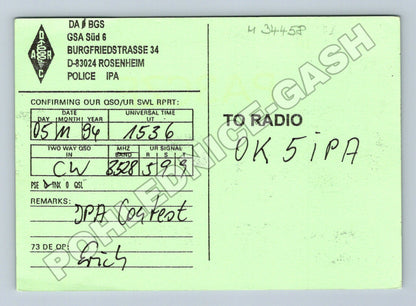Pohlednice Německo Rosenheim QSL Bundesgrenzschutz (M34458)