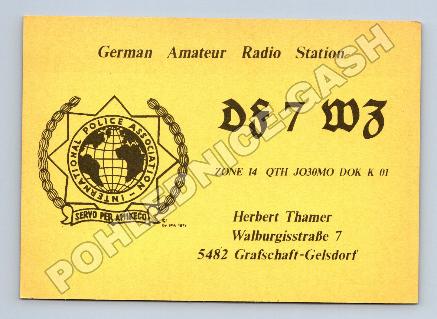 Pohlednice Německo radio QSL karta IPA 1991 (M34462)