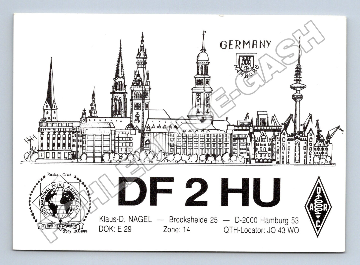 Pohlednice Německo Hamburg QSL karta 1993 (M34463)