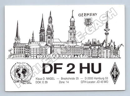 Pohlednice Německo Hamburg QSL DF2HU 1991 (M34464)