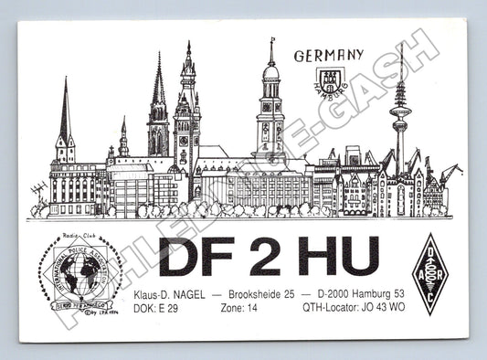 Pohlednice Německo Hamburg QSL DF2HU 1991 (M34464)