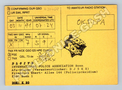 Pohlednice Německo Bonn IPA QSL karta 1991 (M34468)