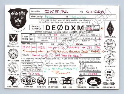 Pohlednice Německo QSL karta DE0DXM 1992 (M34471)