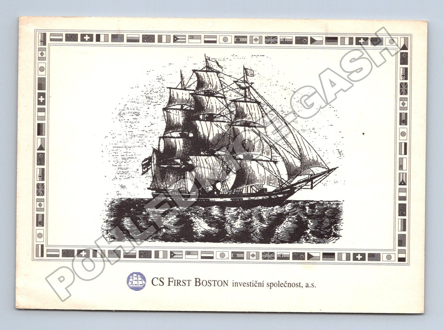 Pohlednice CS FIRST BOSTON plachetnice cca 1993 (M34472)