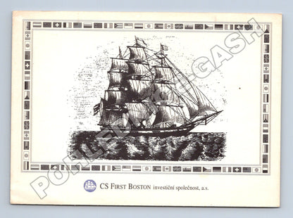 Pohlednice CS FIRST BOSTON plachetnice cca 1993 (M34472)