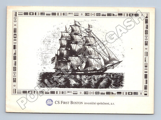 Pohlednice CS FIRST BOSTON plachetnice cca 1993 (M34472)