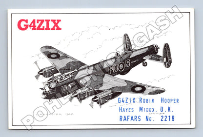 Pohlednice Velká Británie QSL karta Lancaster 1992 (M34476)