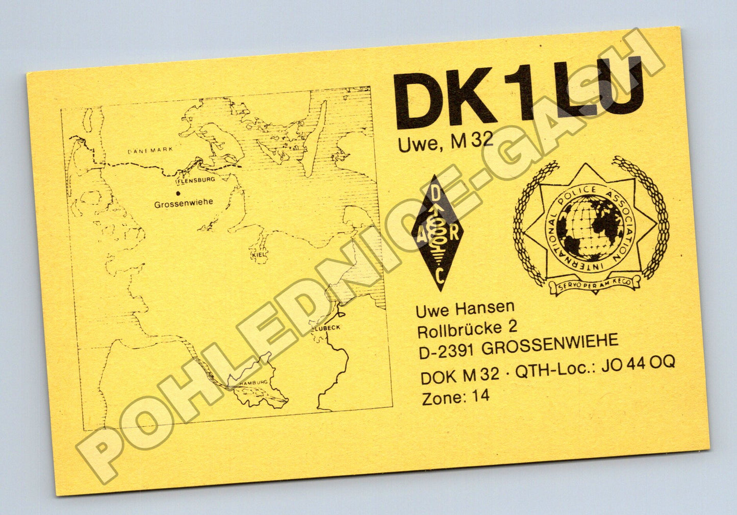 Pohlednice Německo QSL karta radioamatér Grossenwiehe 1991 (M34486)