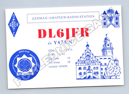 Pohlednice Německo Plauen QSL radioamatérská karta 1995 (M34491)