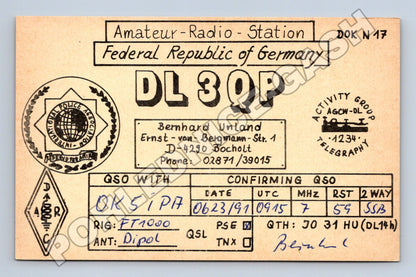 Pohlednice Německo radioamatérská stanice DL3QP 1991 (M34497)