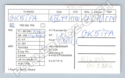Pohlednice Rakousko Austrian Military Radio QSL OE 5 CA 1991 (M34499)