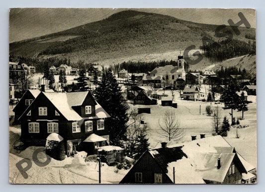 Pohlednice Harrachov Krkonoše zimní 1952 (M345)