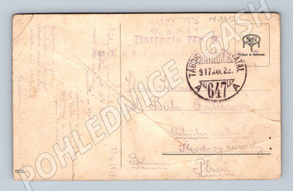 Pohlednice pár u kočárku 1917 (M3450)