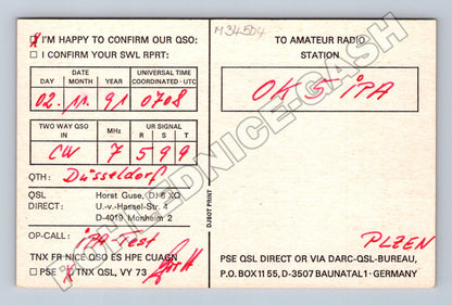 Pohlednice Německo Düsseldorf IPA QSL karta 1991 (M34504)