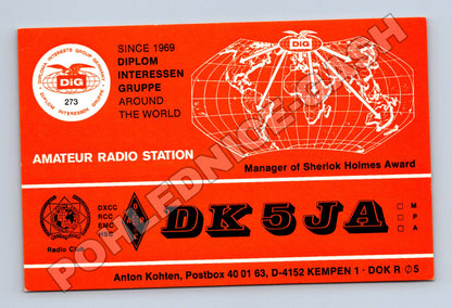 Pohlednice Německo radioamatérská QSL karta DK5JA 1991 (M34506)
