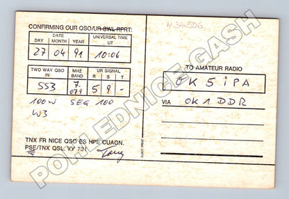 Pohlednice Německo radioamatérská QSL karta DK5JA 1991 (M34506)