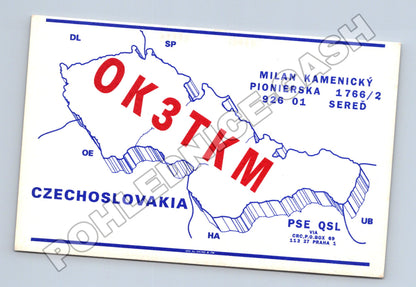 Pohlednice Československo QSL radioamatérská mapa 1991 (M34507)