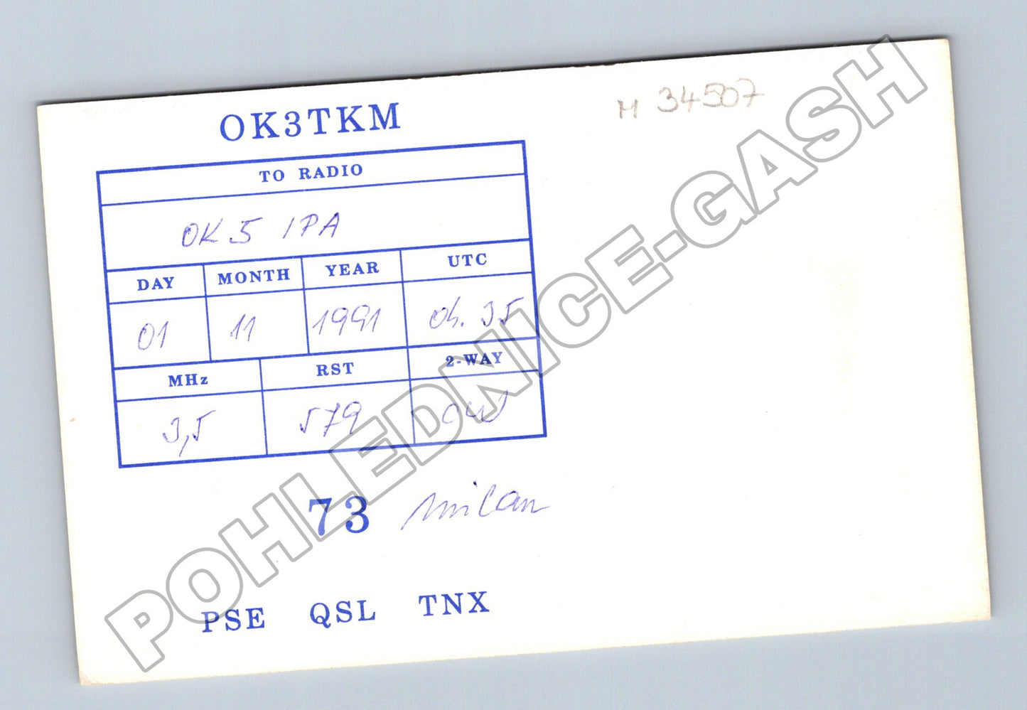 Pohlednice Československo QSL radioamatérská mapa 1991 (M34507)