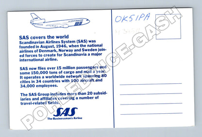 Pohlednice Švédsko QSL karta SAS 1991 (M34511)