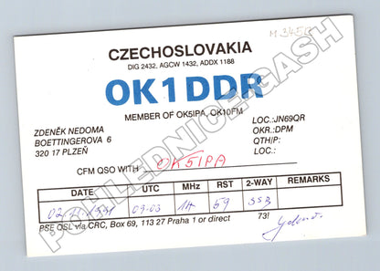 Pohlednice Československo QSL OK1DDR Plzeň 1991 (M34513)