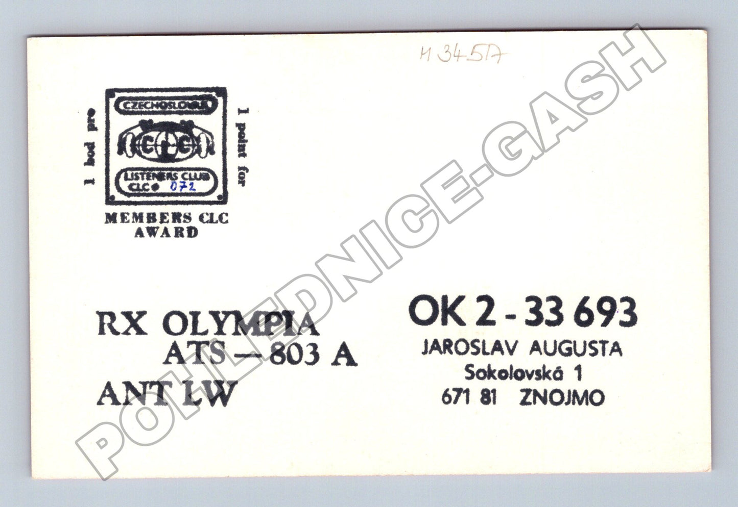 Pohlednice Československo QSL karta Znojmo 1992 (M34517)