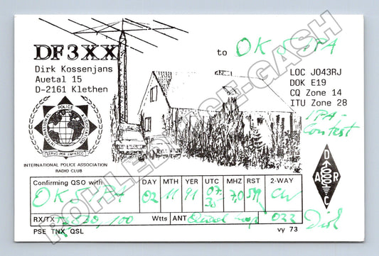 Pohlednice Německo QSL radioamatéři 1991 (M34520)