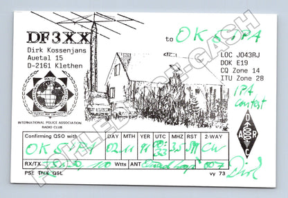 Pohlednice Německo radioamatér QSL DF3XX (M34521)