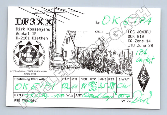Pohlednice Německo radioamatér QSL DF3XX (M34521)