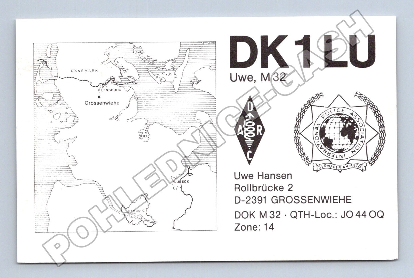 Pohlednice Německo QSL karta DK1LU Grossenwiehe 1991 (M34524)