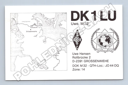 Pohlednice Německo QSL karta DK1LU Grossenwiehe 1991 (M34524)