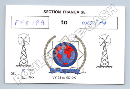 Pohlednice Francie QSL karta amatérské rádio 1991 (M34526)