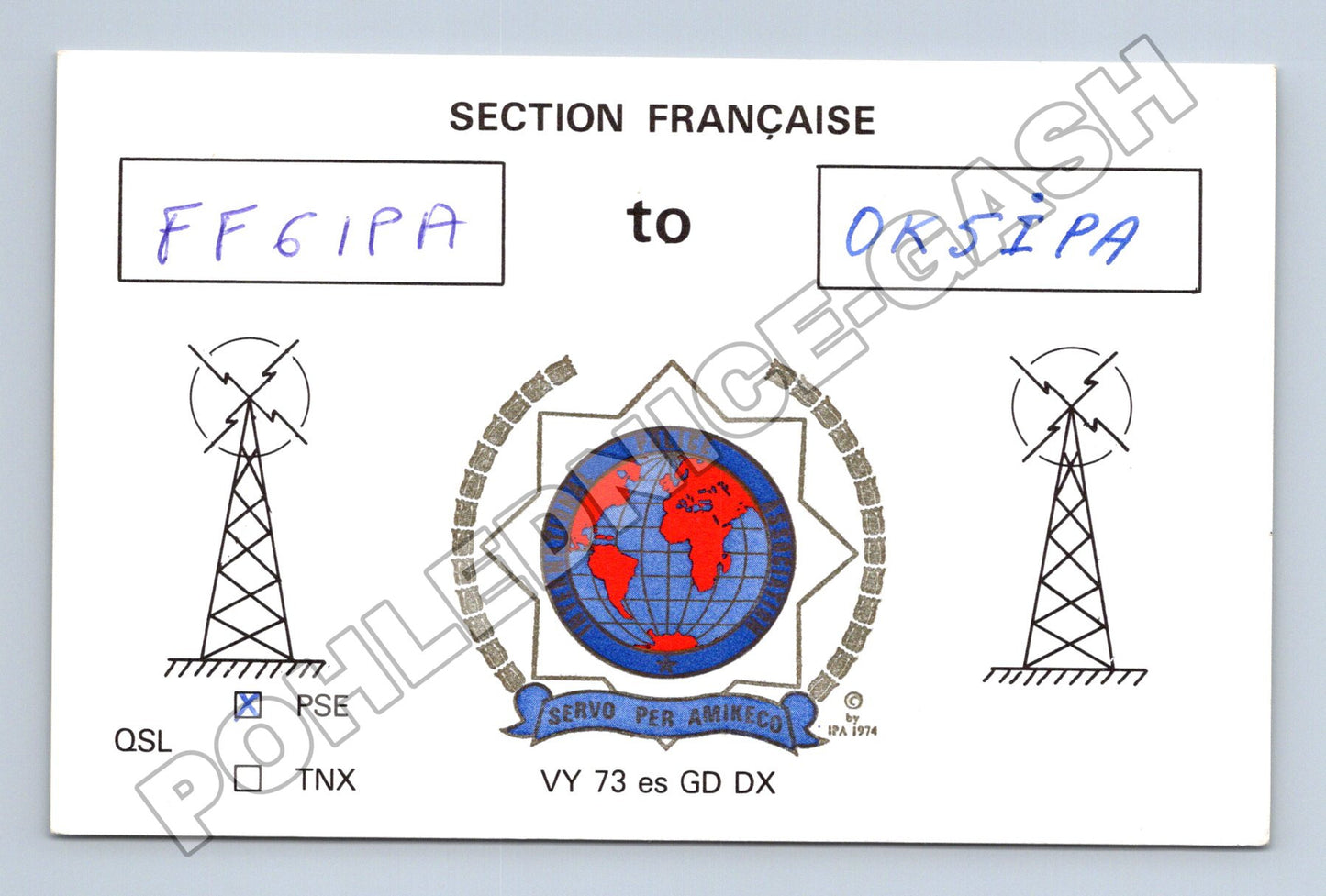 Pohlednice Francie QSL karta FF6IPA OK5IPA 1991 (M34527)