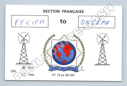 Pohlednice Francie QSL karta FF6IPA OK5IPA 1991 (M34527)